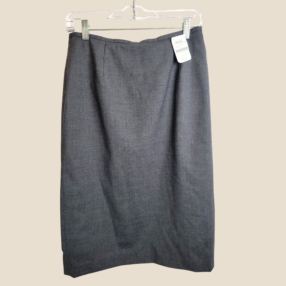 New Lafayette 148 New York Pencil Skirt Classic Professional Workwear Gray 10